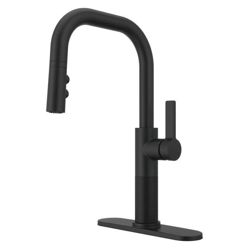 Pull Down Single Handle Kitchen Faucet, Matte Black