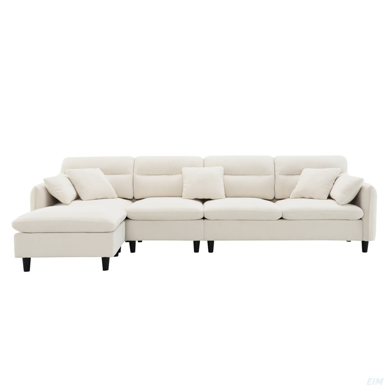 Canapé modulaire en L Cloud Chenille, Chenille beige