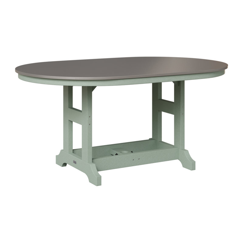 Table de bar Berlin Classic, Acier inoxydable martelé, Écume de mer, écume de mer, H 39,5 po x l 64 po x P 44 po