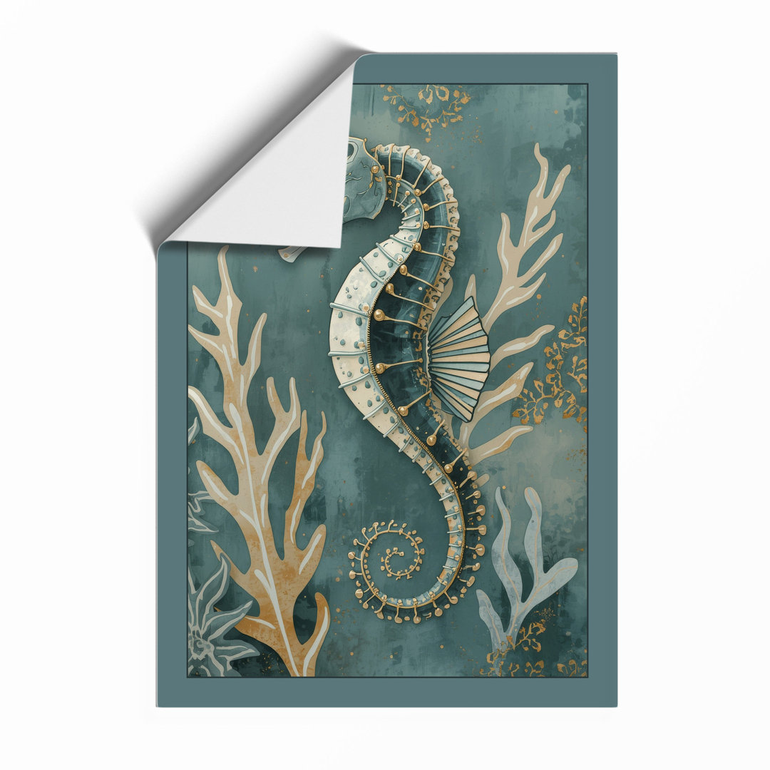 Seahorse and Coral Coastal - Framed Print