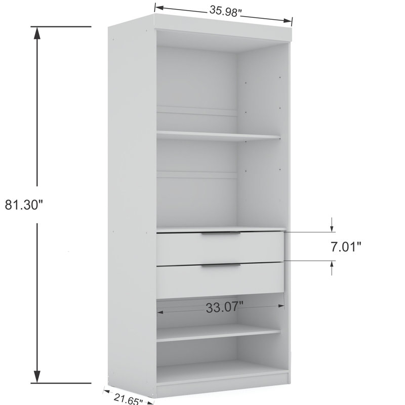 Armoire-penderie 36 po Mulberry, Blanc