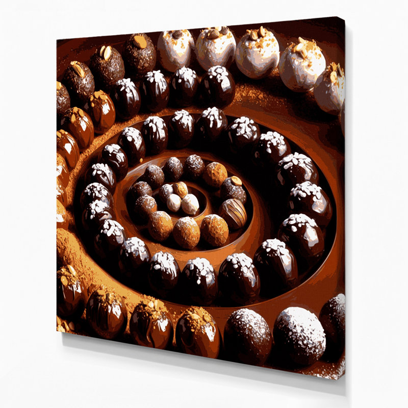 Desserts de Brigadeiros, art mural sur toile brune, 12" H x 12" W