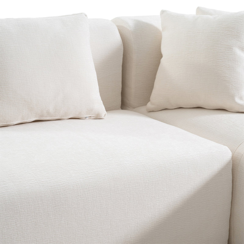 Canapé d'angle élégant pour le salon Mirod, Polyester beige