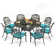 9-Piece Dining Set includes 1 round table with detachable lazy susan, 8 cushioned chairs
