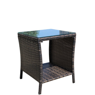 Table basse avec patio extérieur en verre trempé transparent