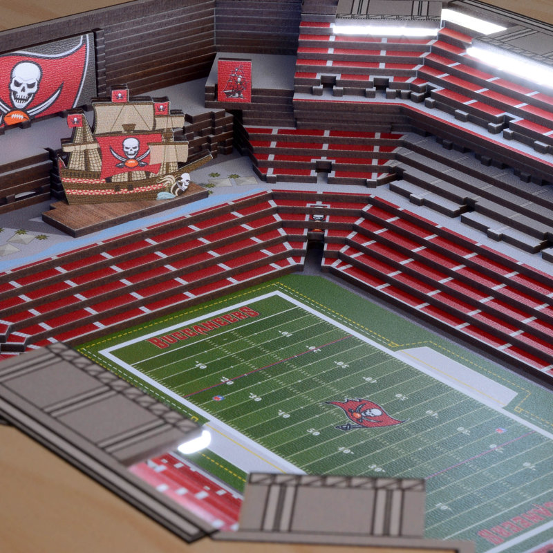 Husik NFL 25-Layer StadiumViews Lighted End Table, Tampa Bay Buccaneers
