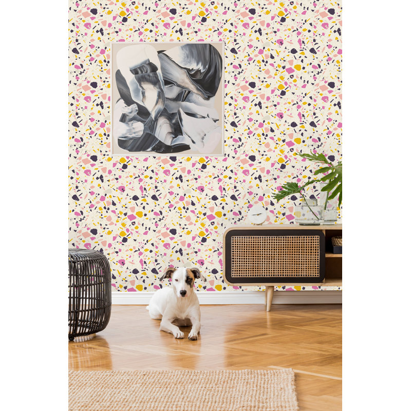 Terrazzo Rustic Pattern Peel And Stick Wallpaper, 16.67" L x 25" W