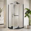 Porte de douche semi-sans cadre avec porte-serviettes et panneau fixe l 38 po x P 38 po x H 72 po-93688748-114498930