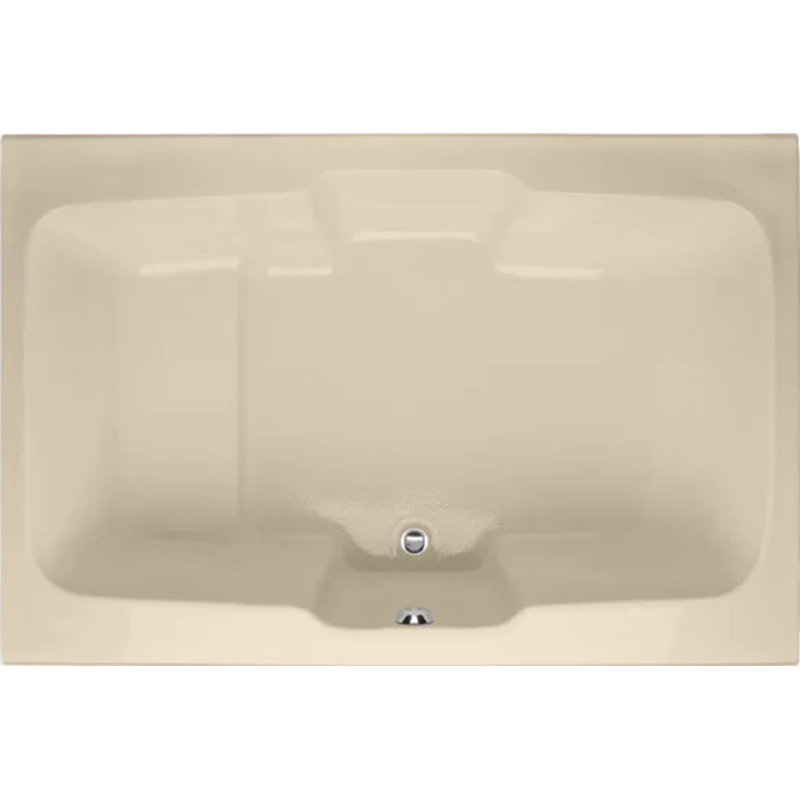 Victoria 72.5'' L Soaking Bathtub, Bone, Polished Chrome
