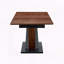 Table de salle à manger extensible moderne avec placage en bois et base en croix