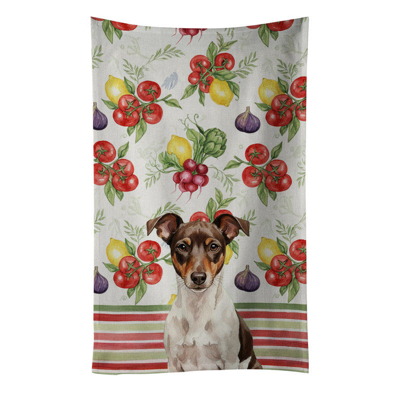 Serviette de cuisine chocolat et rat blanc, Chocolate/White Rat Terrier