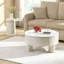 Ensemble de 2 tables basses rondes gigognes, table basse avec tiroir de rangement, centre en plastique pour le salon, grand 27,56 po, petit 19,69 po-1508501464