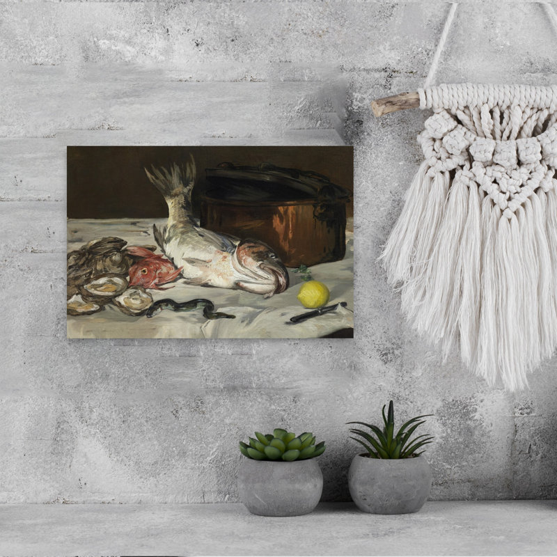 Poisson, 1864 Impression d'art mural contemporain abstrait représentant un poisson, H 12 po x l 18 po