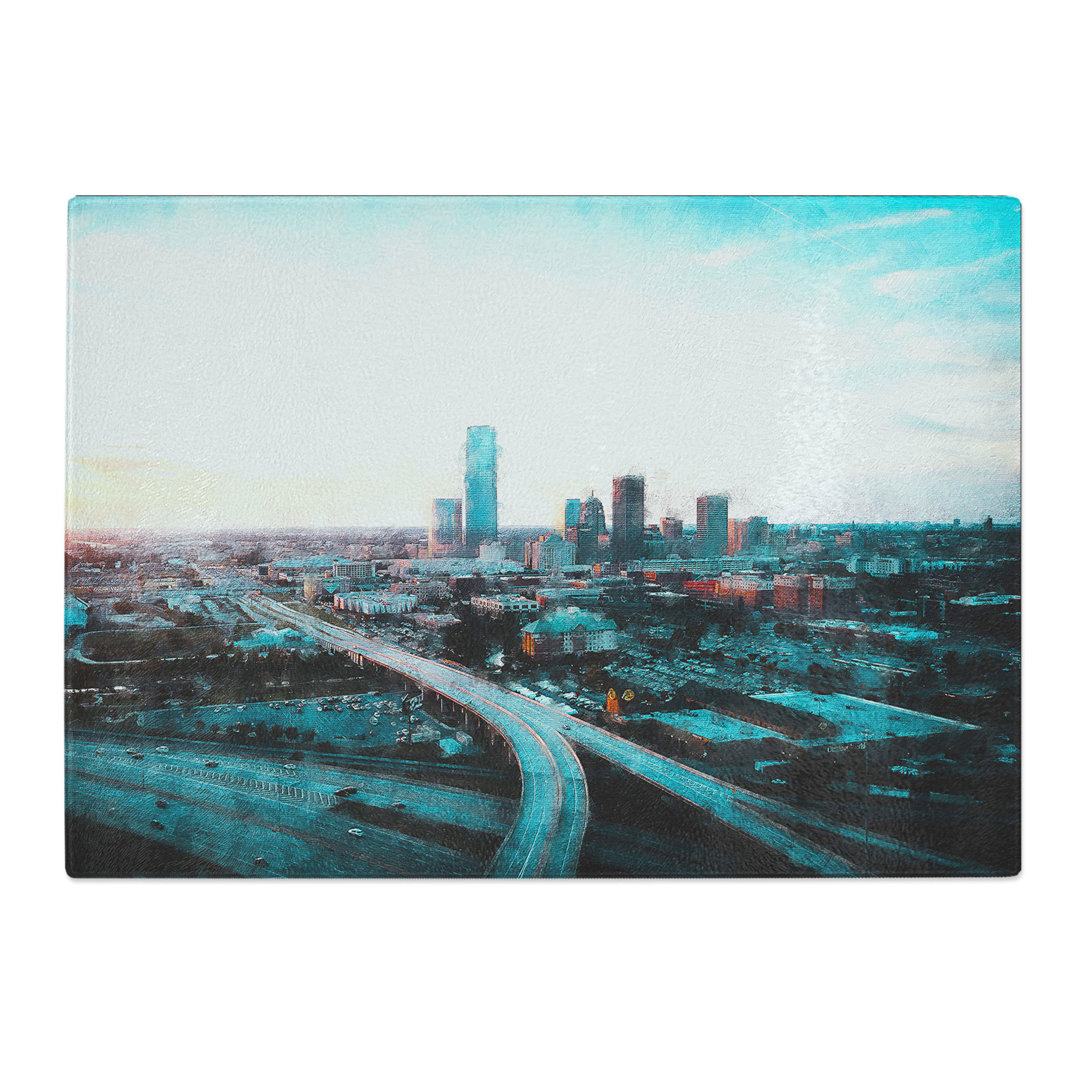 Tempered Glass Oklahoma City Skyline Chopping Board