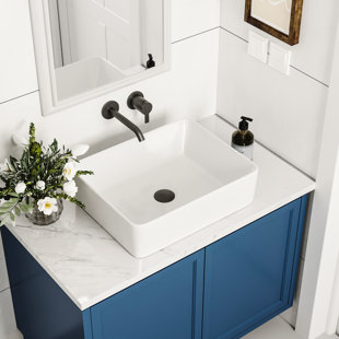 HOROW 23-5/8 in. Rectangular Glazed Ceramic Undermount Bathroom Vanity Sink in White with Overflow Drain