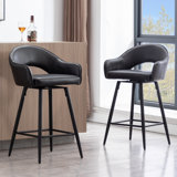 Swivel Bar Stools 27'' Counter Stools Faux Leather Counter Height Bra Stools Chairs for Kitchen Island