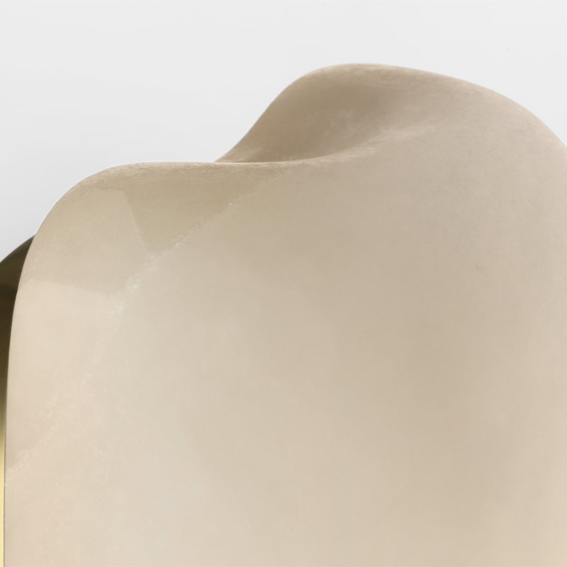 Kelly Wearstler Formosa 26" Linear Sconce, 25.75" H x 4.75" W x 3.25" D, Alabaster/Antique-Burnished Brass, 1600 W