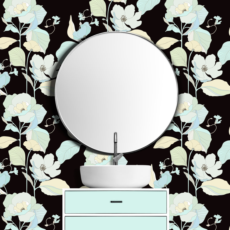 Papier peint auto-adhésif bleu Poppy Home