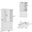 Armoire 70,8 "H avec 2 tiroirs et tablettes ouvertes