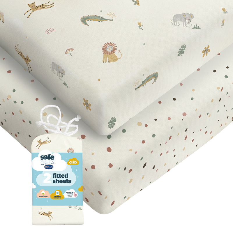 Silentnight Safe Nights Safari Cotton Crib Fitted Sheet