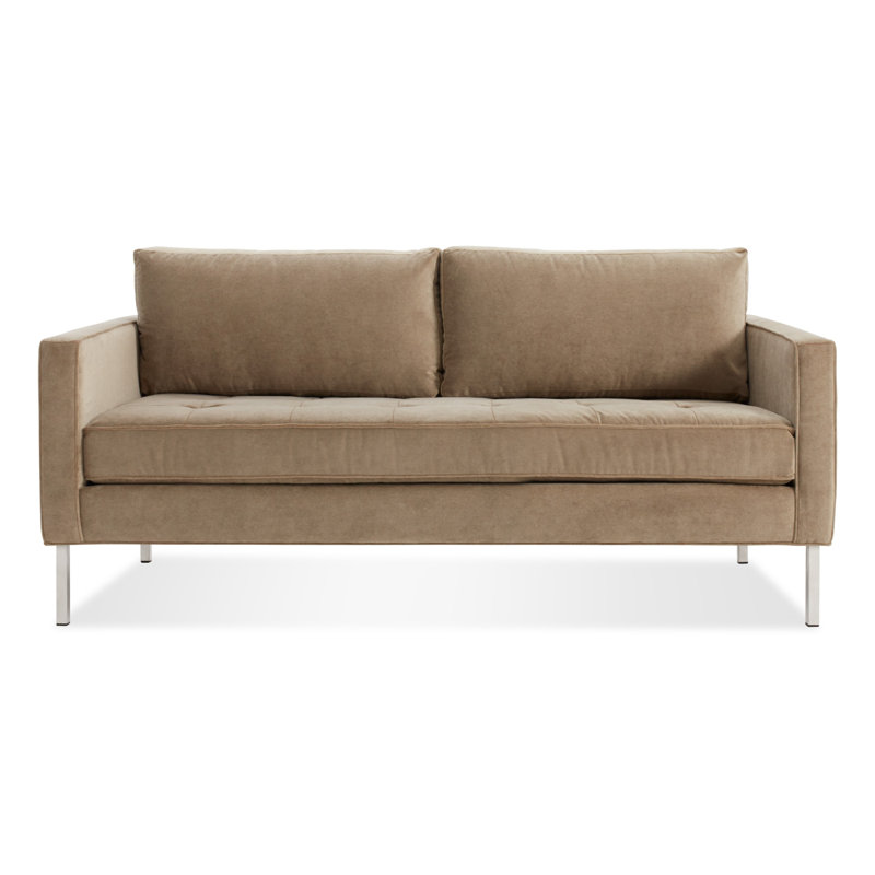 Paramount Loveseat, Otter Velvet Velvet, Metal