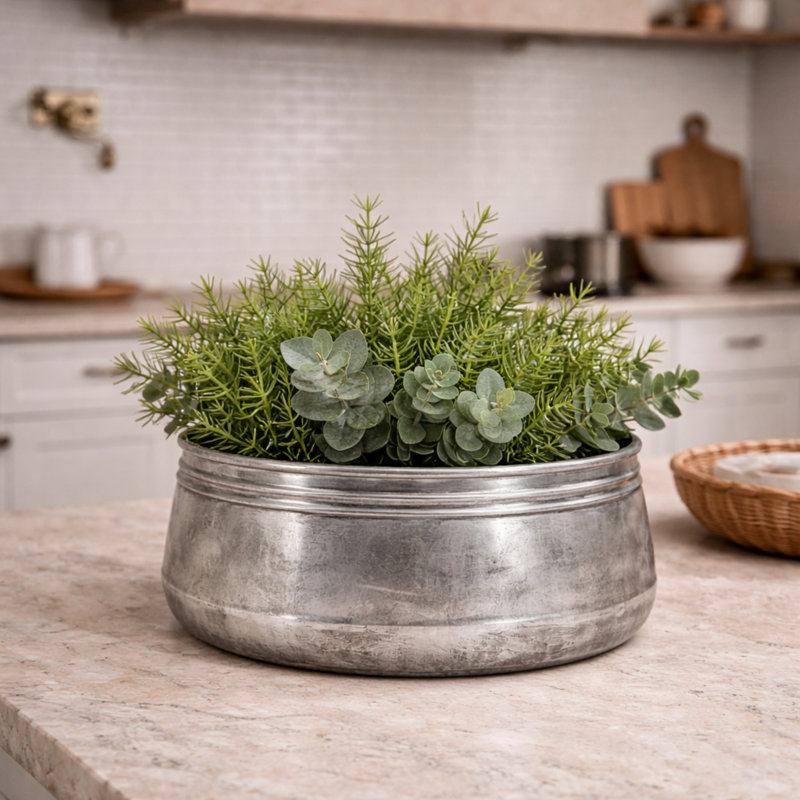 Ragland Metal Table Vase, 6" H x 11.5" W x 11.5" D