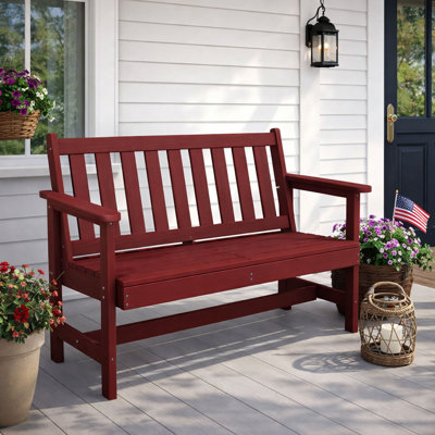2-Person HDPE Garden Bench with 660 lbs Weight Capacity for Backyard, Garden, Porch