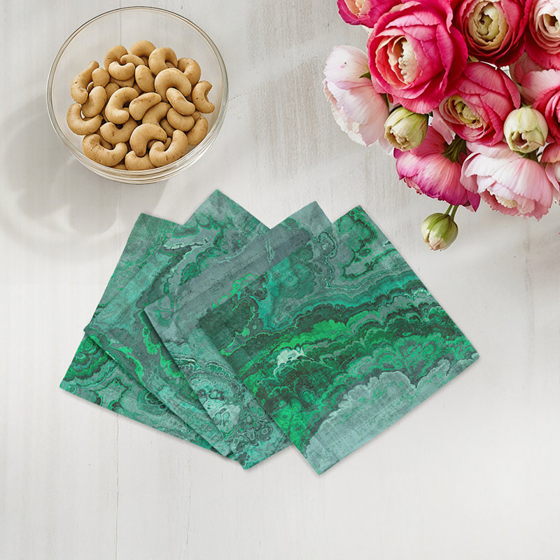 Square Napkins, Malachite
