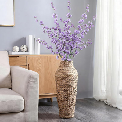 Fleurs artificielles Delphinium, 5PCS fleurs artificielles de 45,5 po de hauteur avec longue tige pour centre de table de vase