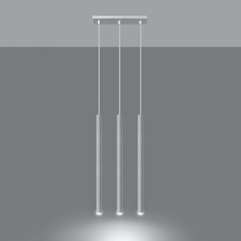 Aliezah 3 - Light Cylinder Pendant, White