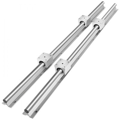 Ensemble de rail de guidage linéaire, SBR16 1000 mm, 2 rails de guidage SBR16 39,4 po / 1000 mm et 4 blocs coulissants, rails linéaires et roulement pour PCS SBR16UU
