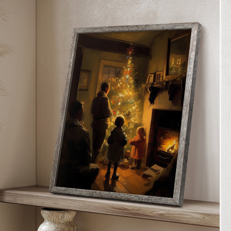«Christmas Holiday» DCVII, reproduction d'art encadrée - bois massif, H 11 po x l 9 po