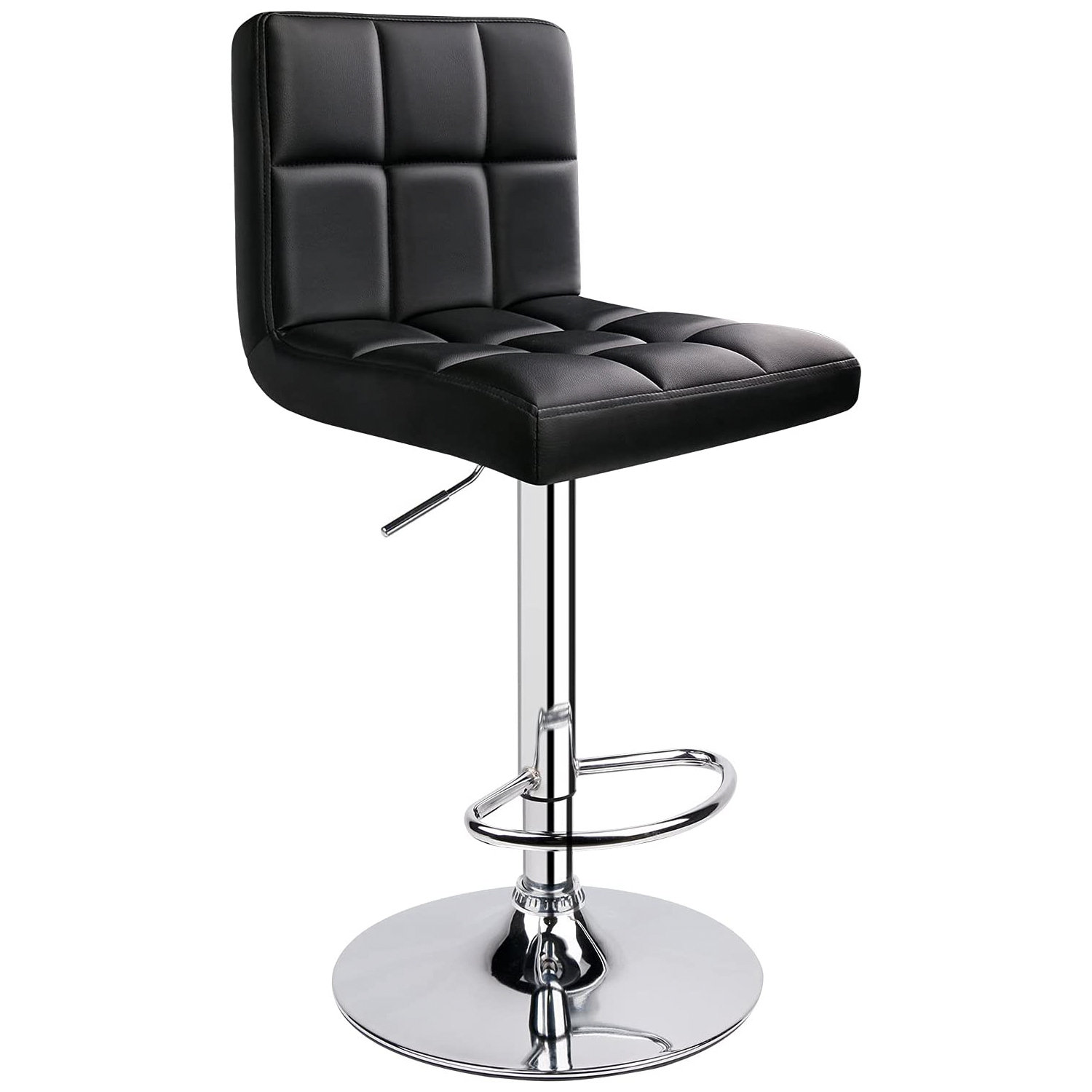WORKPRO Swivel Rolling Bar Stool Heavy Duty 29 Inch Black 360 Degree Swivel For Home Office Kitchen