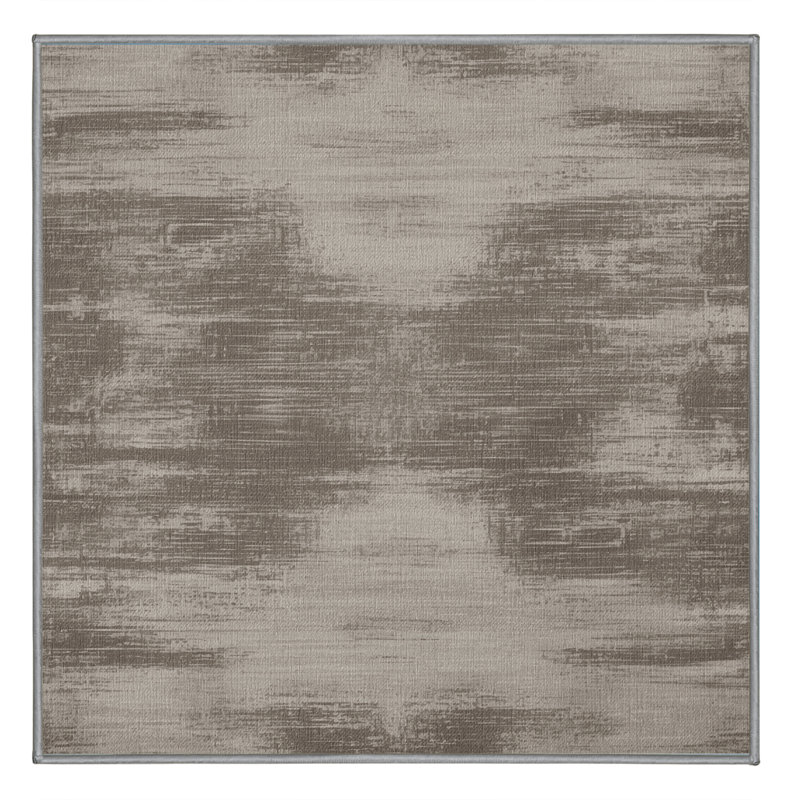 Machine Washable Abstract Gray Area Rug, Square 6'