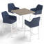 Oland And Travira 4 - Person Square 38" Long Powder Coated Aluminum Outdoor Dining Set
