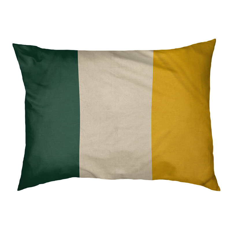 Coussin rectangulaire designer Los Angeles Anaheim, Petit (L 18 po x l 28 po), Vert forêt / blé du Minnesota / récolte d'or
