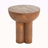 Iris Outdoor Patio Three-Legged Wood-Grain Round MGO Side Table
