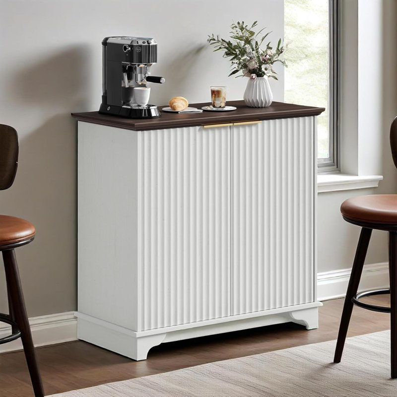 Armoire à café, Noyer/blanc