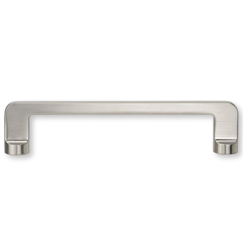 Modern Drawer Pull "Eliis" Cabinet Hardware in Satin Nickel, 4.37"