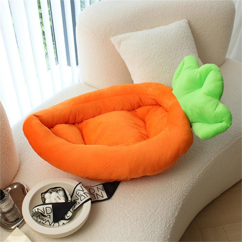 Lit amovible et lavable pour chat et chien en forme de bateau de carotte, Moyen (L 39,37 po x l 25,59 po)