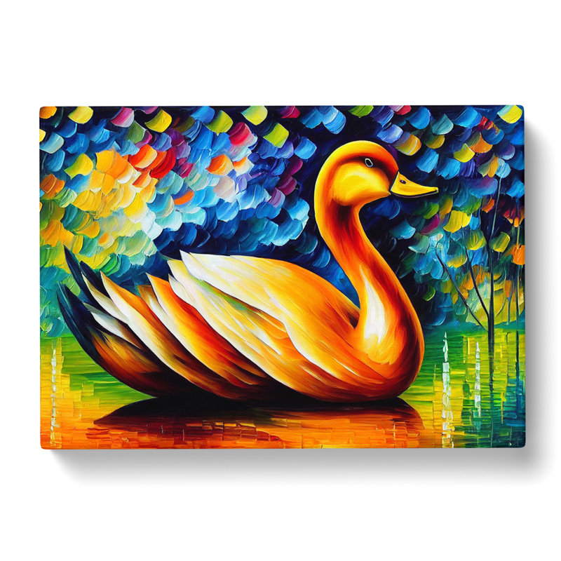 Duck Vol.2 Abstract - Wrapped Canvas Painting, 35cm H x 50cm W x 3cm D