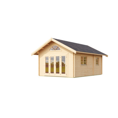 Lasita Caroline 2.3 - 19 x 13 Ft. Premium Log Cabin With Loft And Tempered Double Glazed Doors (40mm)