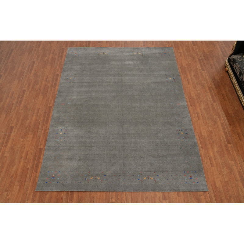 Handmade Wool Gabbeh Style Indian Area Rug 9x12