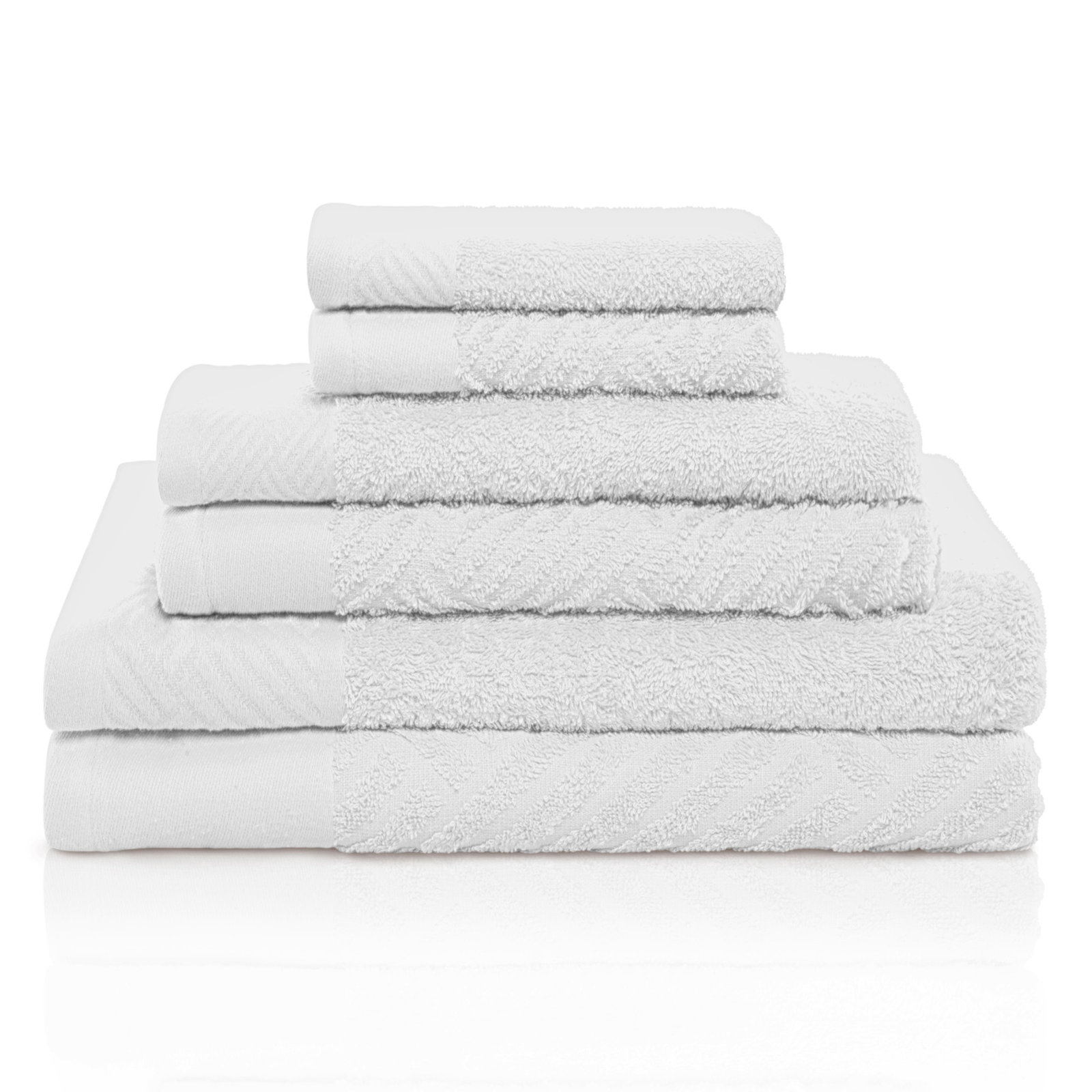 6-Piece Certified Egyptian Cotton Towel Set, White