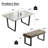 Modern Brown 3-Piece Breakfast Nook Set, Dining Table with Metal Legs，L-Shaped PU Corner Bench & Upholstered Bench 