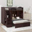 Lit superposé simple / double avec marches de rangement, garde-robe intégrée, ports USB et éclairage-1686545540