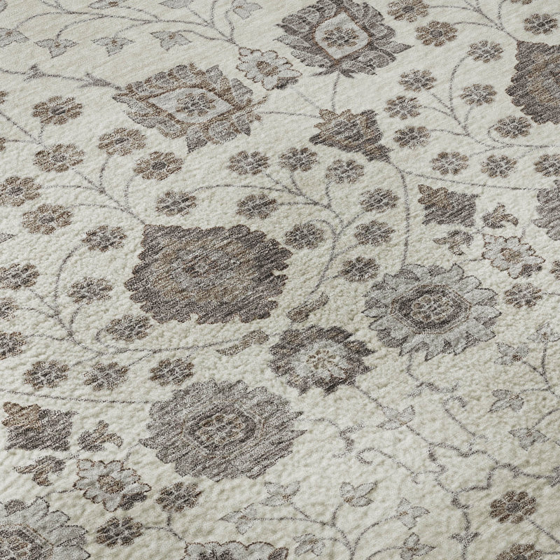 Premium Machine Washable Gurubaksh AMF1155 Floral Rug, Runner 2'3" x 7'6"