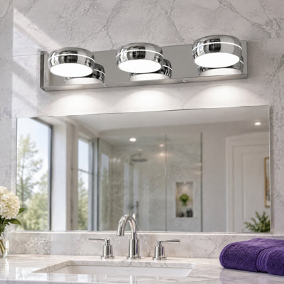 Éclairage à DEL pour meuble-lavabo à DEL, réglable, à intensité variable, chrome poli moderne