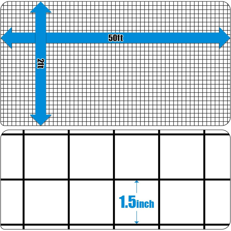Fencer Wire 16 Gauge Black Vinyl Coated Welded Wire with Mesh Size 1.5” x 1.5”, Multiple Sizes, 2 ft. H x 50 ft. W