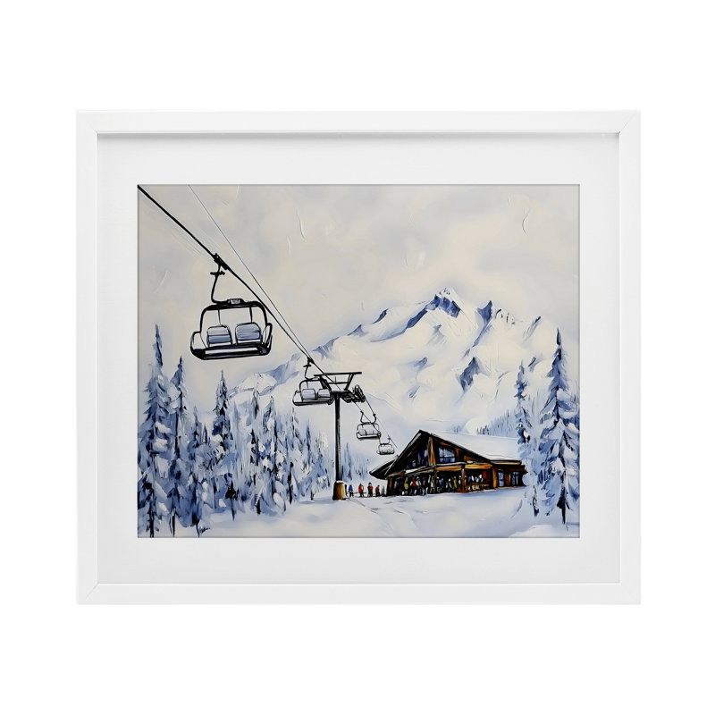 Winter Winter Lift Lift, reproduction d'art sous verre, design par Arlington Prints, H 13 po x l 16 po, Cadre blanc côtier